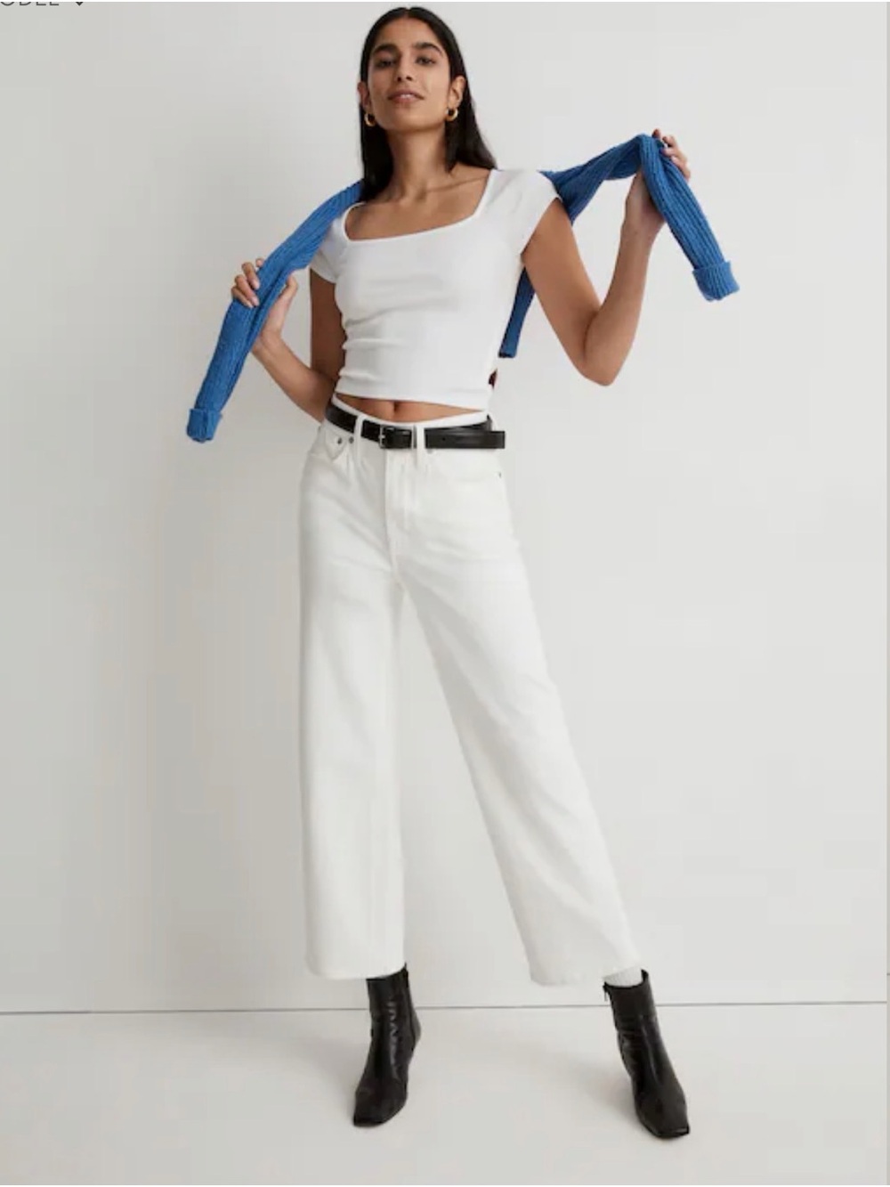 Madewell White Wide-Leg Jeans